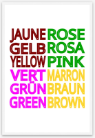 Jaune Rose Vert Marron